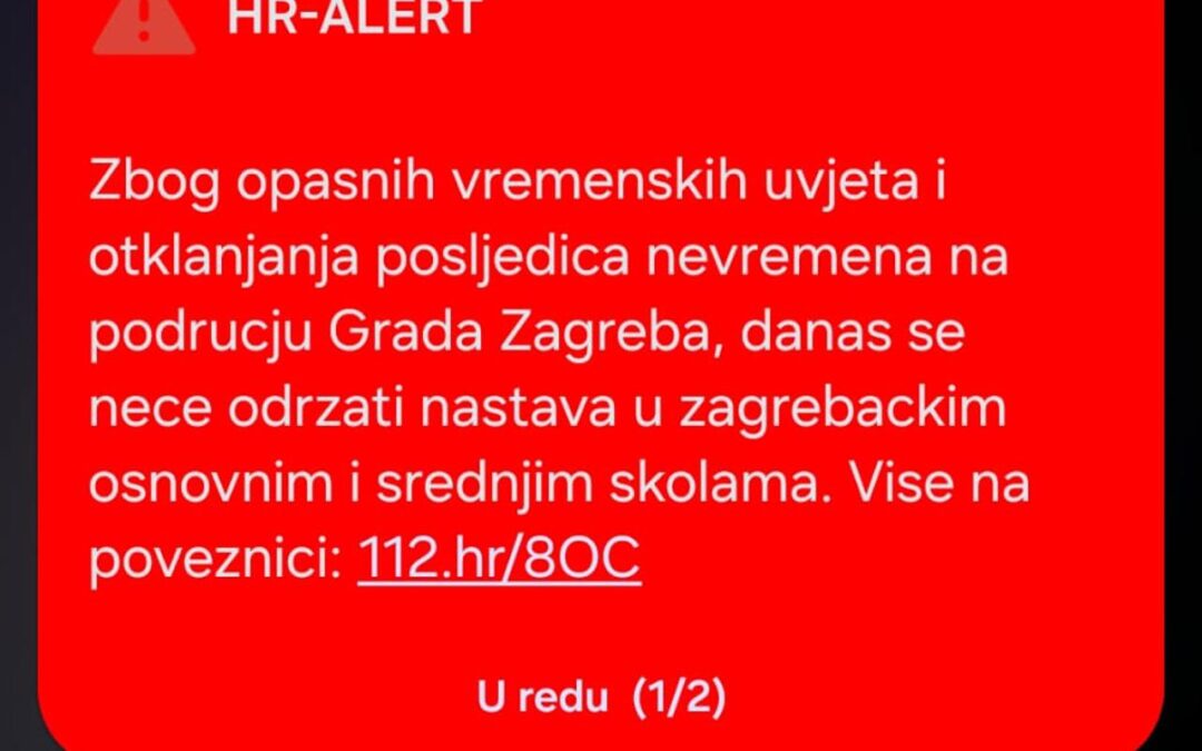 Otkazana nastava u Zagrebu